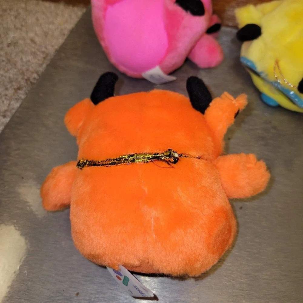 Vintage 1991 ACME Plush Cool Cat Lot‎ of 3 Sunglasses Neon Orange Pink Yellow